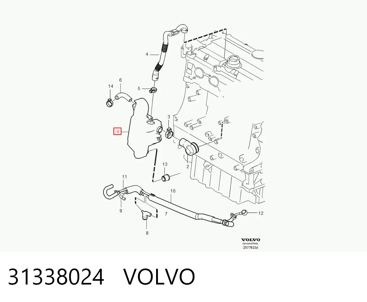31338024 Volvo Separador de aceite del sistema de ventilación del cárter
