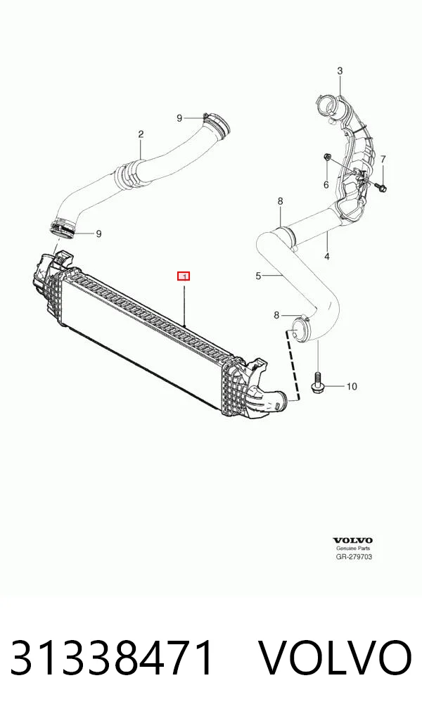 Enfriador de aire de admisión S80 II sedán (2006-2016) original desde 60,98 €