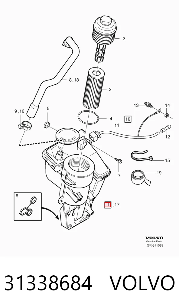 31338684 Volvo Portafiltro de aceite