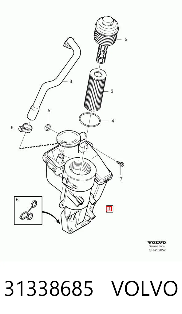 31338685 Volvo Portafiltro de aceite