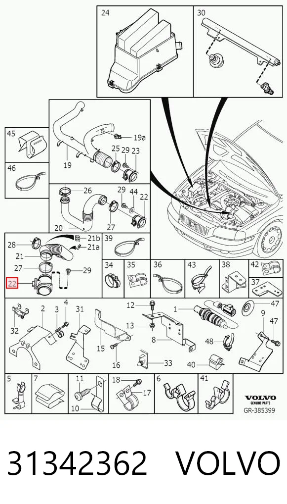 31342362 Volvo Sensor de flujo de aire