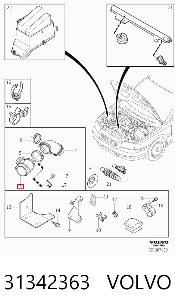 31342363 Volvo Sensor de flujo de aire