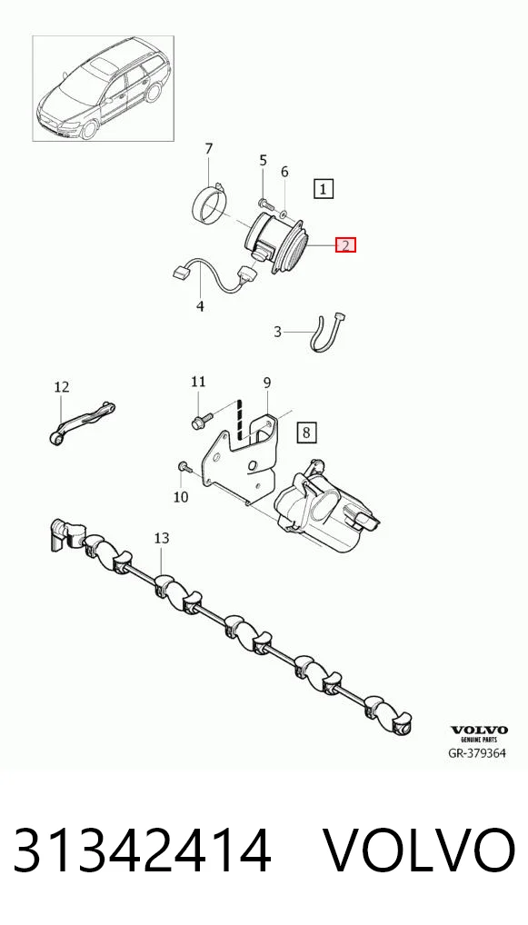 31342414 Volvo Sensor de flujo de aire