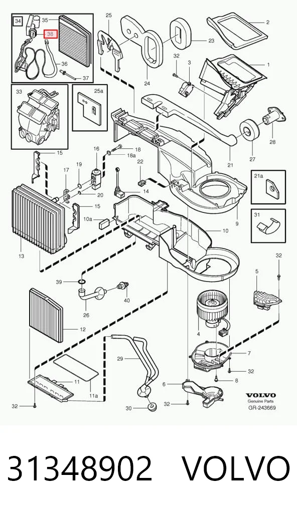 Sensor de contaminación del aire 31348902 VOLVO