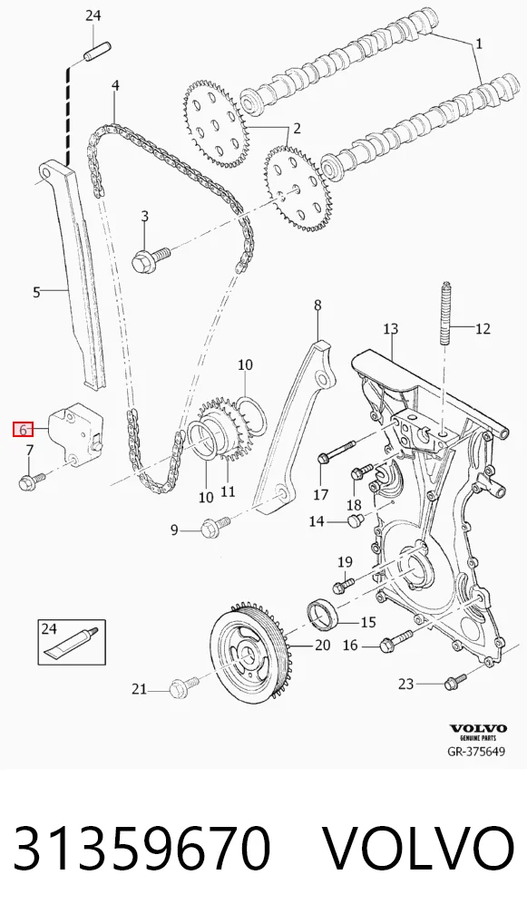  Tensor de cadena de distribución Ford Escape 2