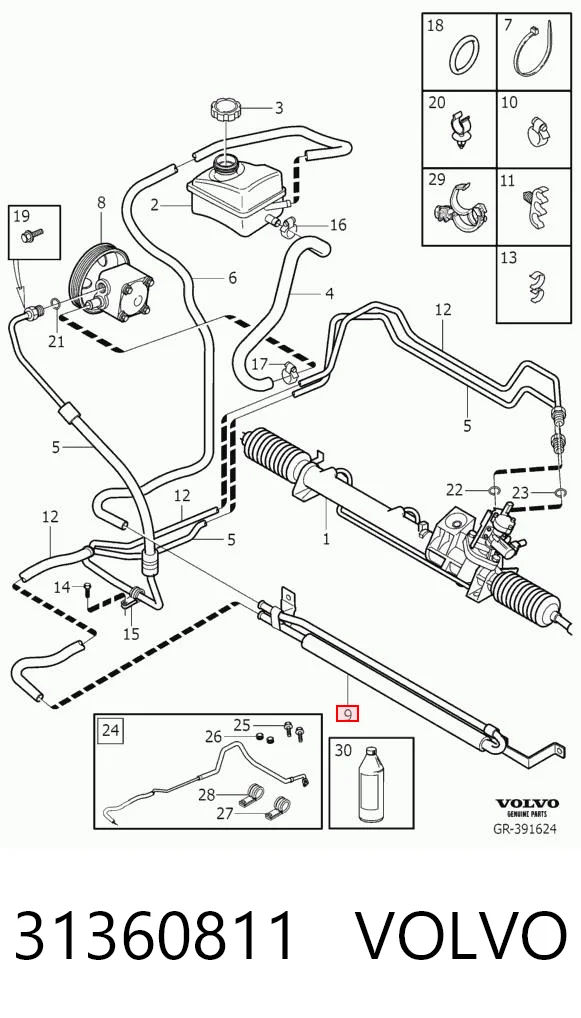 Radiador de dirección asistida 31360811 VOLVO