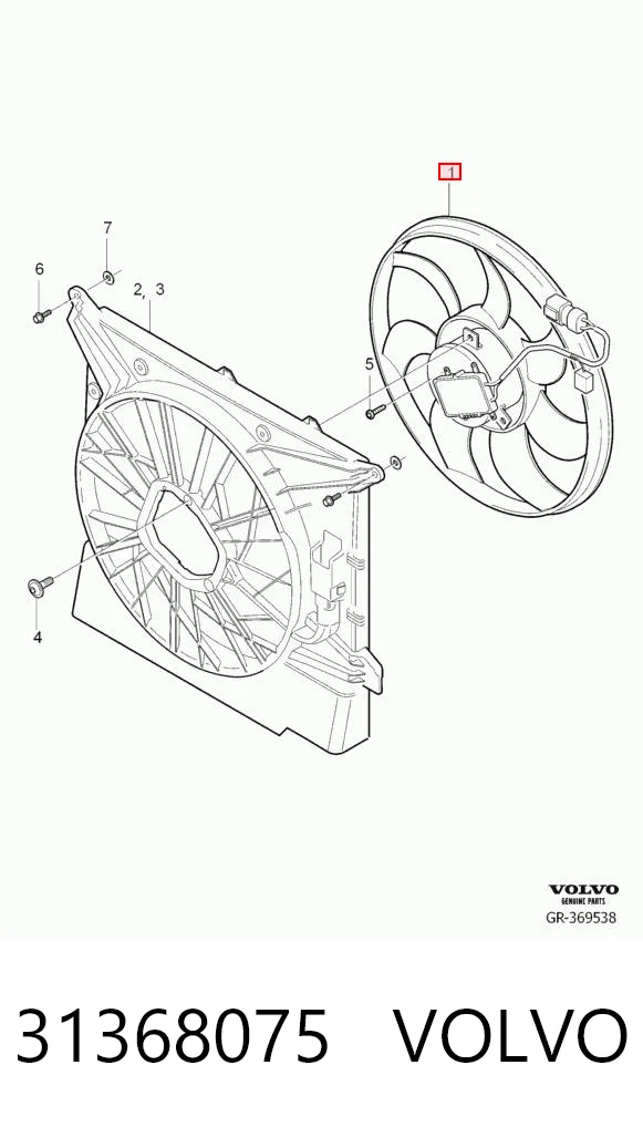 31368075 Volvo Electroventilador del motor