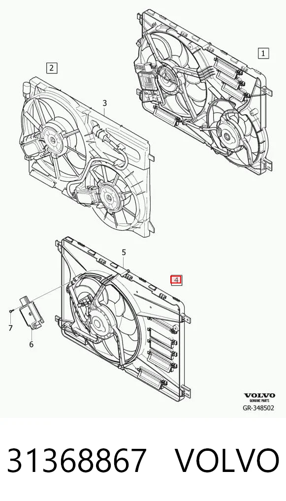 31368867 Volvo Ventilador de refrigeración del motor