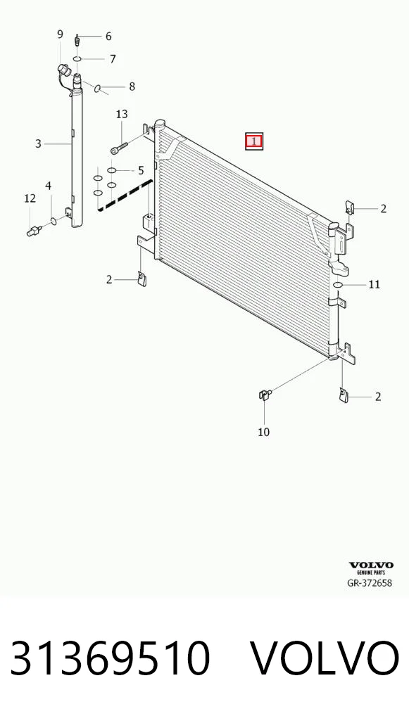 31369510 Volvo Radiador de aire acondicionado