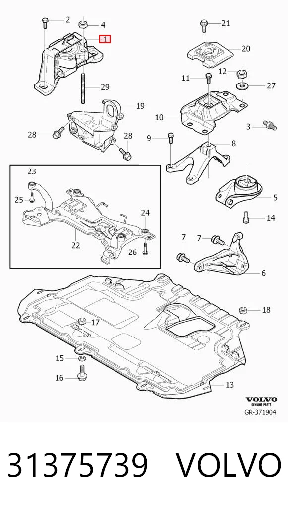31375739 Volvo Soporte de motor derecho
