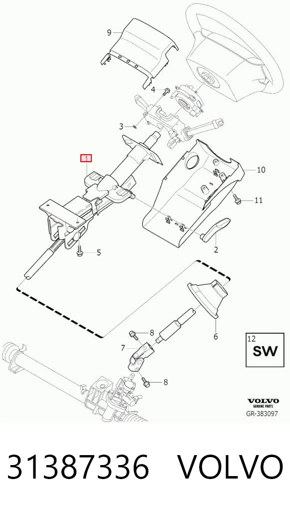  Columna dirección Volvo XC90 