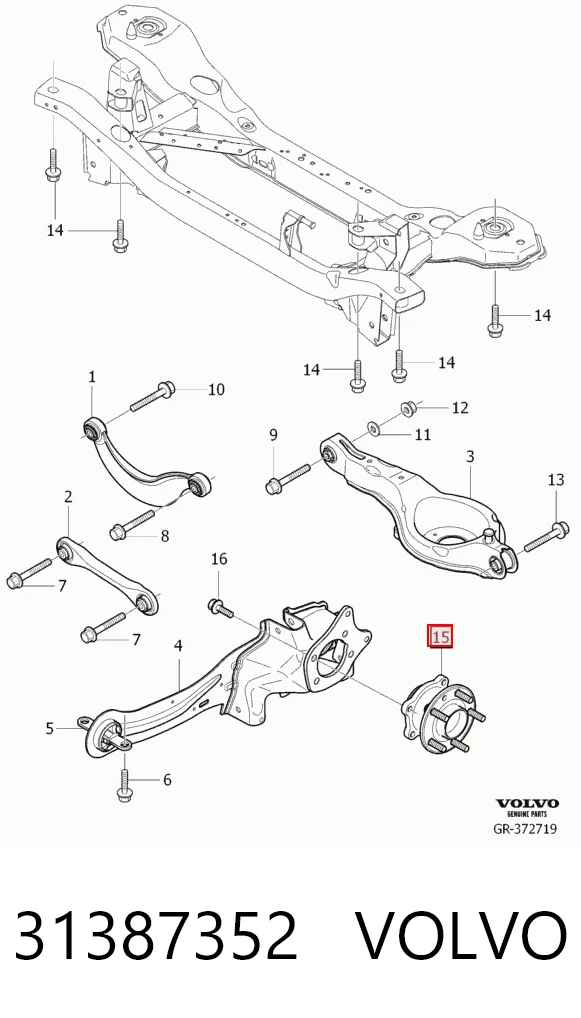 31387352 Volvo Rodamiento de rueda trasera
