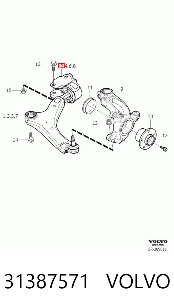 31387571 Volvo Silentblock de brazo de suspensión delantero inferior
