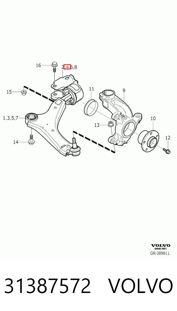 31387572 Volvo Silentblock de brazo de suspensión delantero inferior