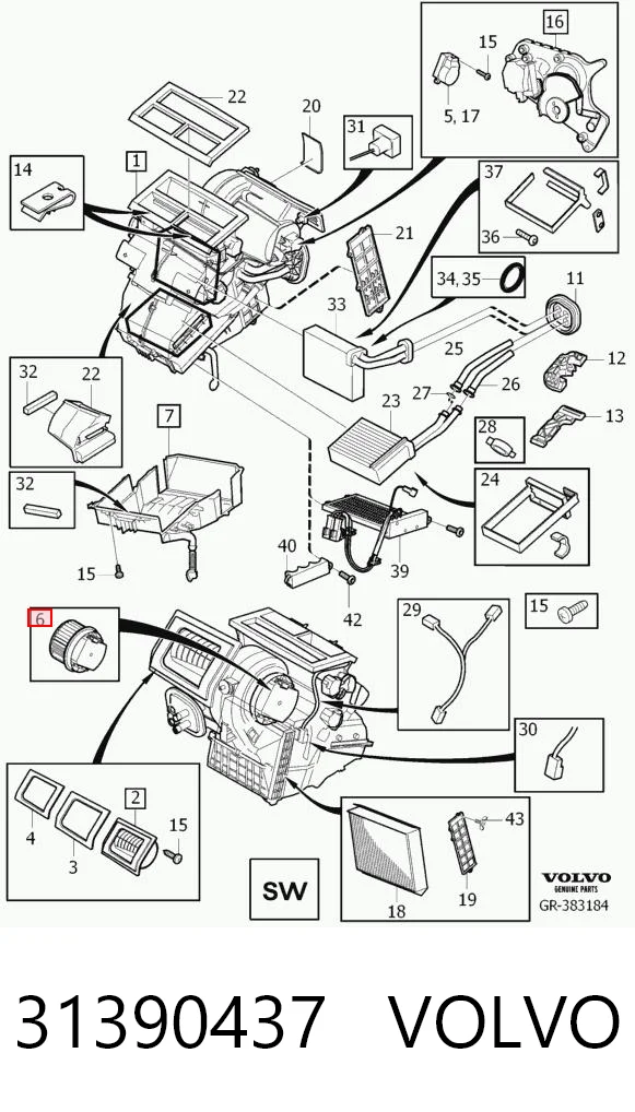 31390437 Volvo Ventilador de habitáculo