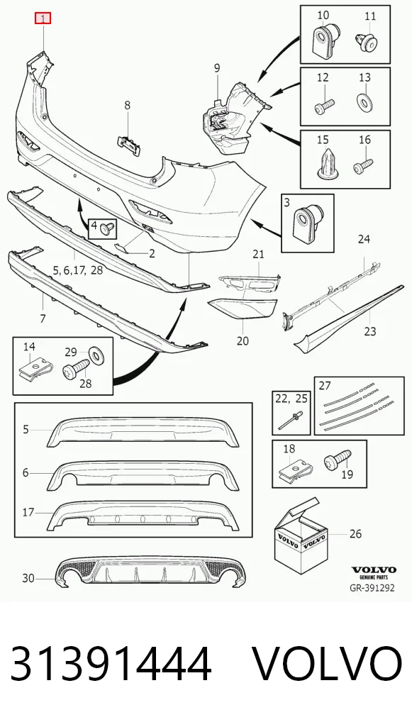 Comprar Parachoques trasero Volvo V40  525, 526