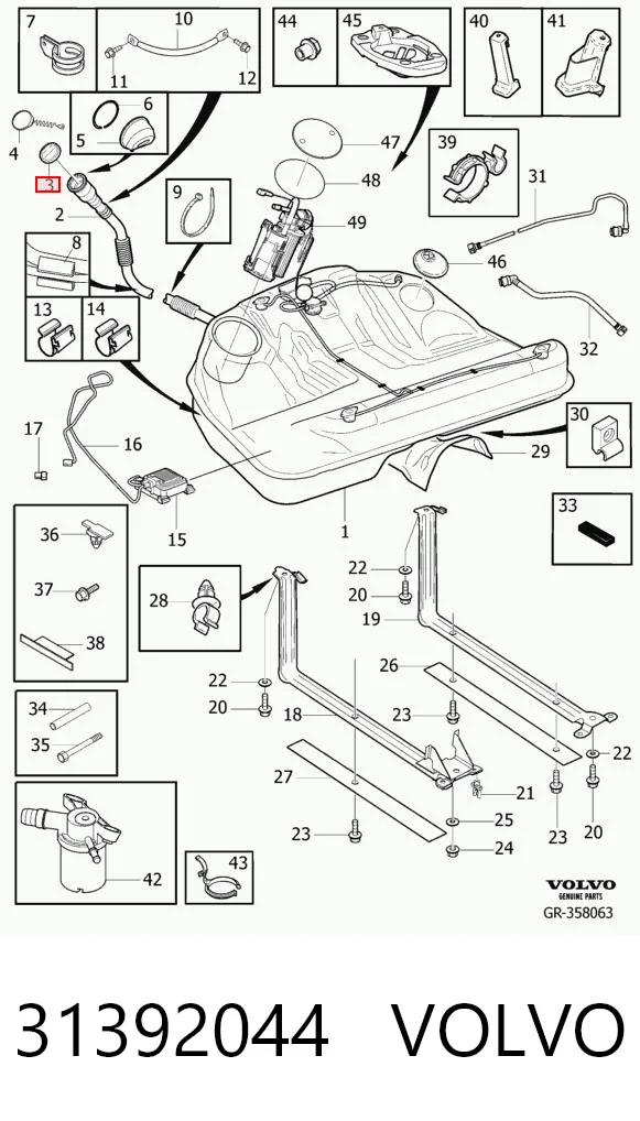 31392044 Volvo Tapa tanque combustible