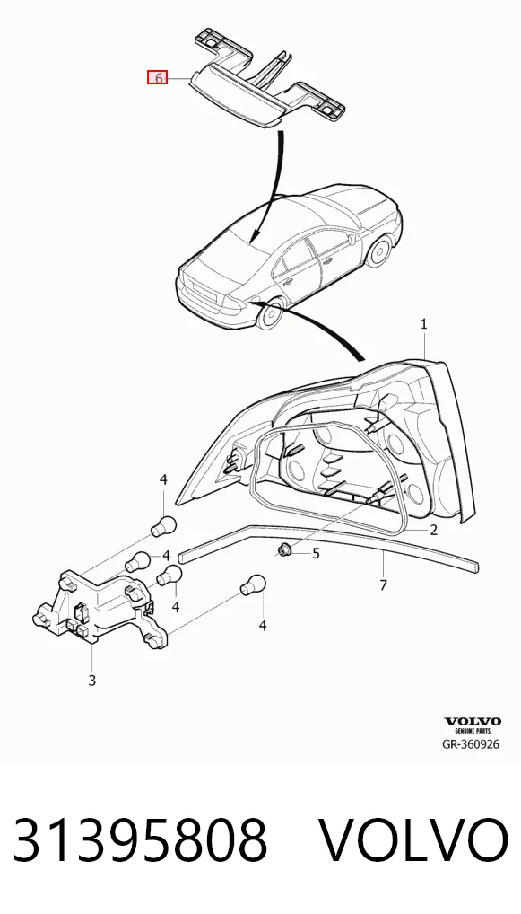 Comprar Luz de freno trasera adicional Volvo S80 II AS, AR a bajo precio