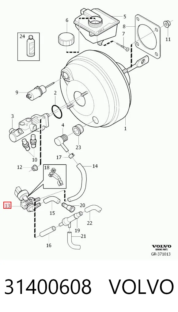 31400608 Volvo Válvula del servofreno
