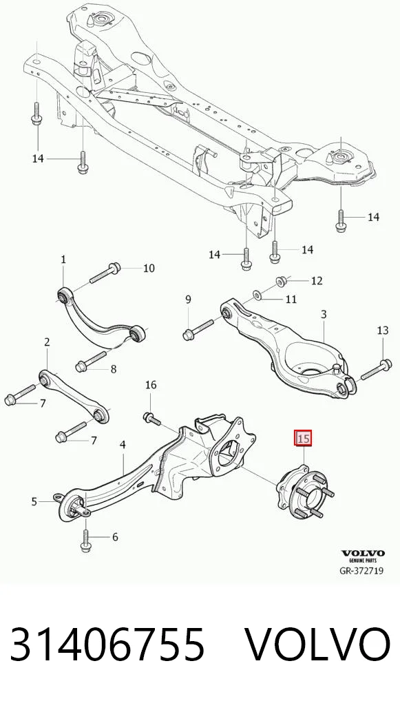 31406755 Volvo Rodamiento de rueda trasera
