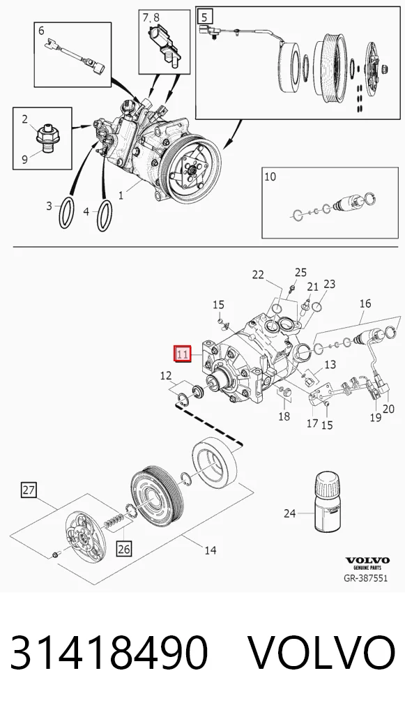 31418490 Volvo Compresor climatizador