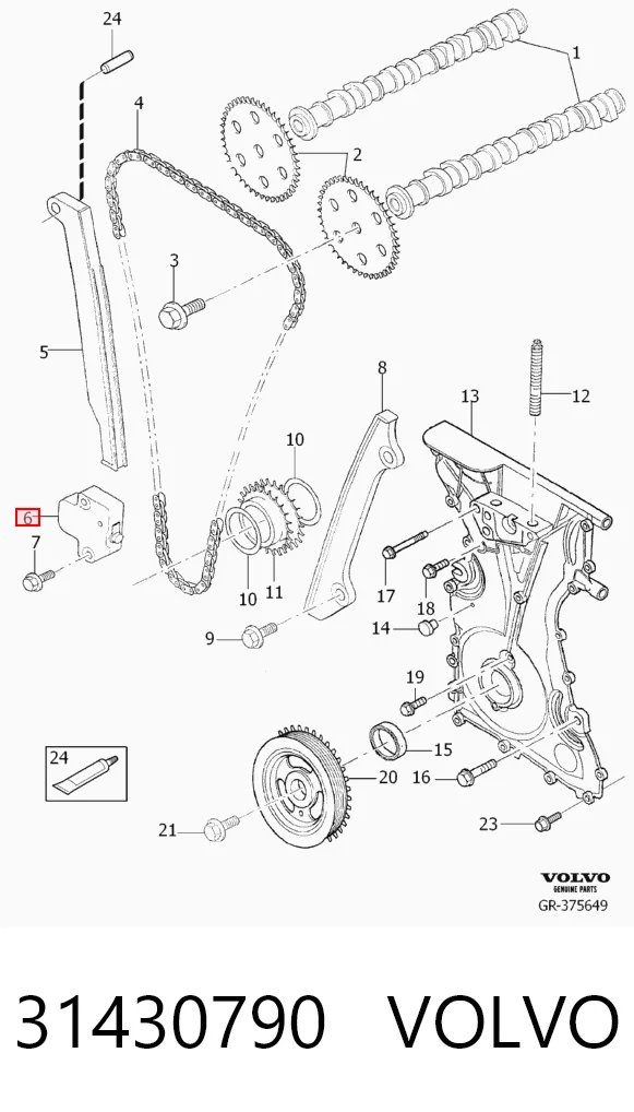 Tensor de cadena de distribución para Ford Escape II DM2