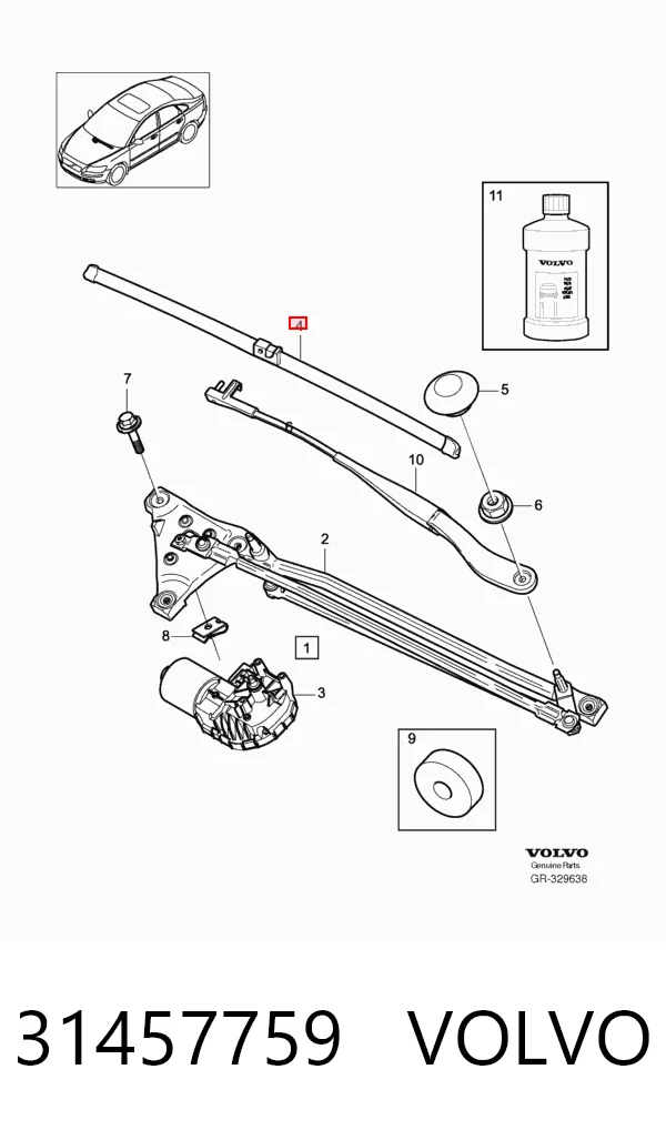 31457759 Volvo Escobillas Limpiaparabrisas delanteras