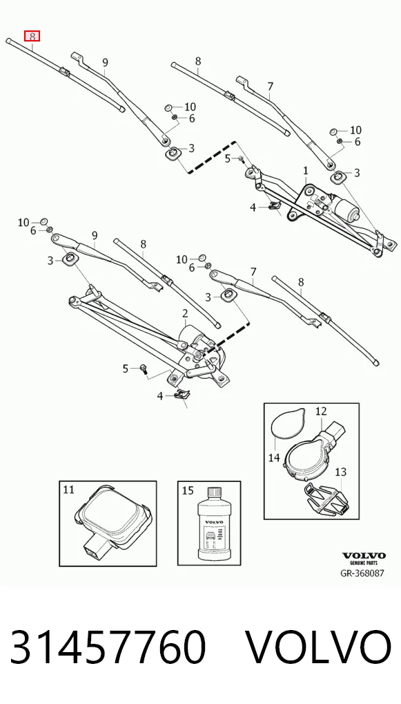 31457760 Volvo Escobillas Limpiaparabrisas delanteras