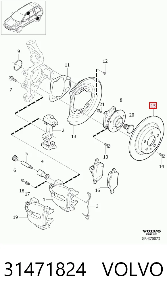 31471824 Volvo Freno de disco trasero