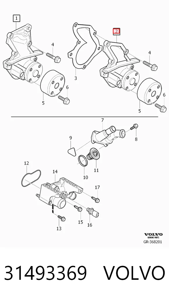 31493369 Volvo Bomba refrigerante coche