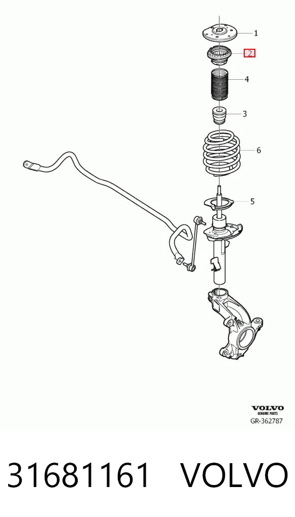31681161 Volvo Rodamiento, copela amortiguador delantero