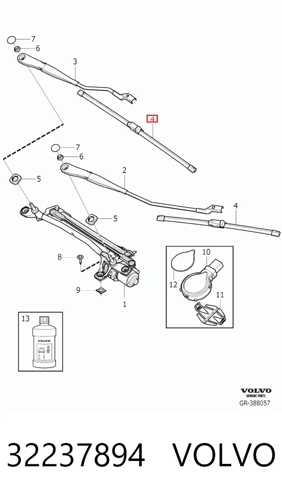 32237894 Volvo Escobillas Limpiaparabrisas delanteras
