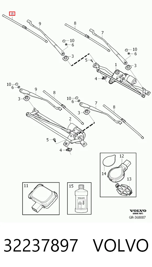 32237897 Volvo Escobillas Limpiaparabrisas delanteras