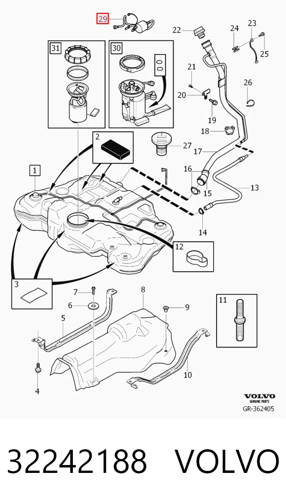32242188 Volvo Filtro de gasolina