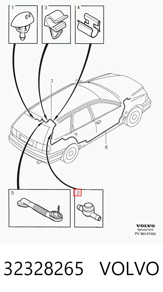 Válvula de retención del lavaparabrisas 32328265 VOLVO