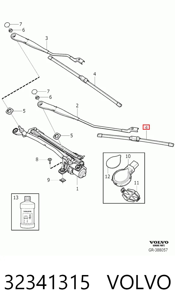 32341315 Volvo Escobillas Limpiaparabrisas delanteras