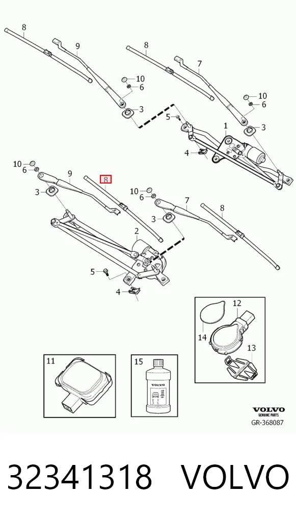 32341318 Volvo Escobillas Limpiaparabrisas delanteras