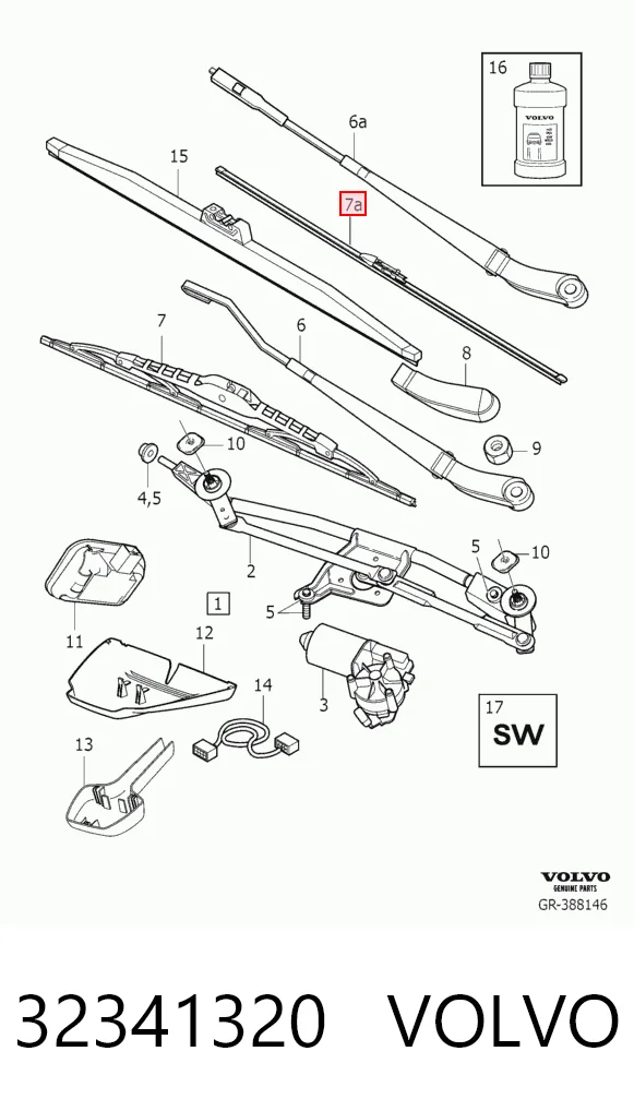 32341320 Volvo Escobillas Limpiaparabrisas delanteras
