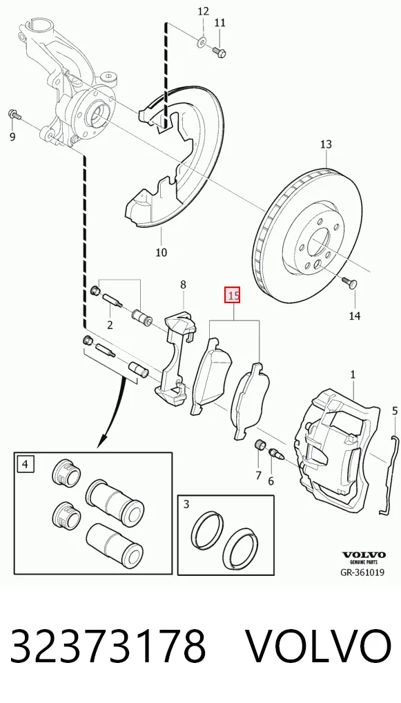 32373178 Volvo Pastillas delanteras