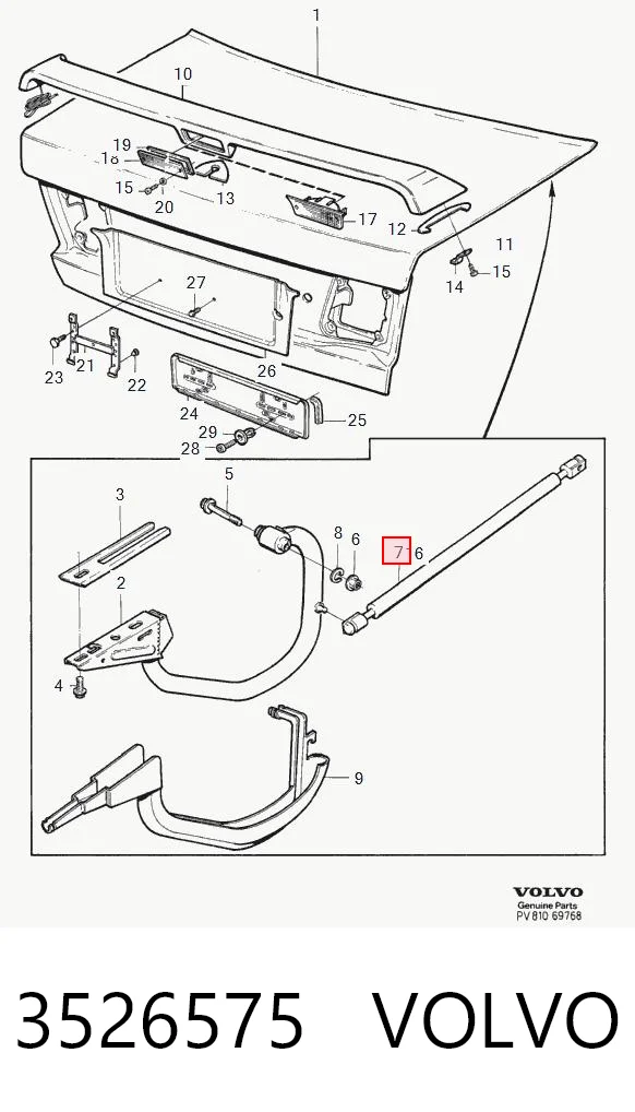 3526575 Volvo Amortiguador de porton
