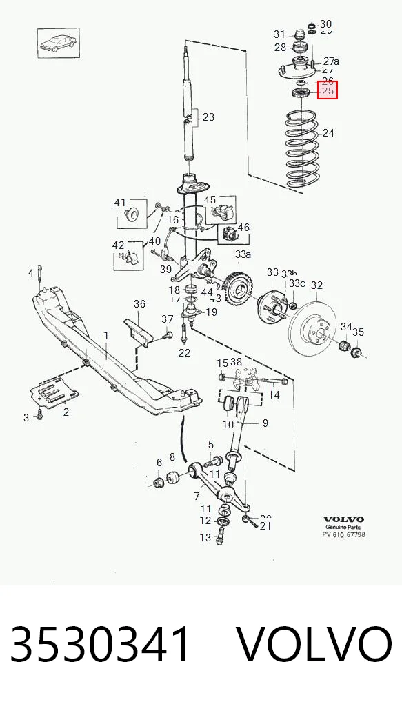 3530341 Volvo Rodamiento, copela amortiguador delantero