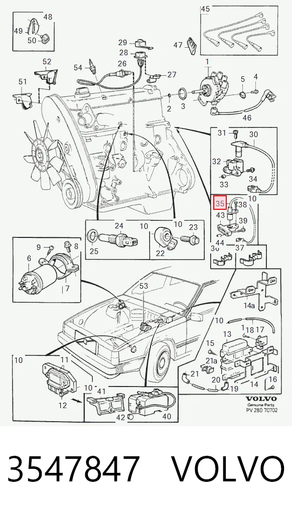 3547847 Volvo Sensor de posición del cigüeñal
