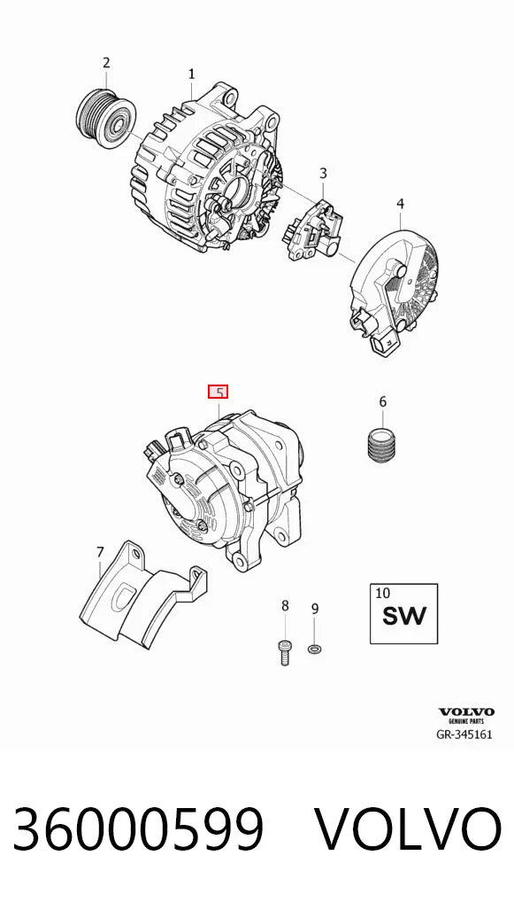 36000599 Volvo Alternador de coche