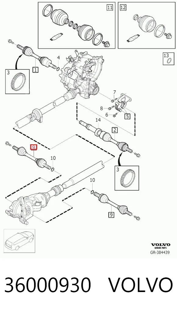 36000930 Volvo Semieje trasero