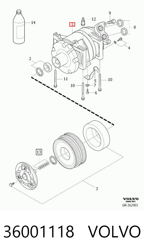 36001118 Volvo Compresor climatizador