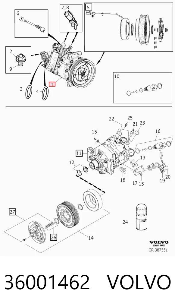 36001462 Volvo Compresor climatizador
