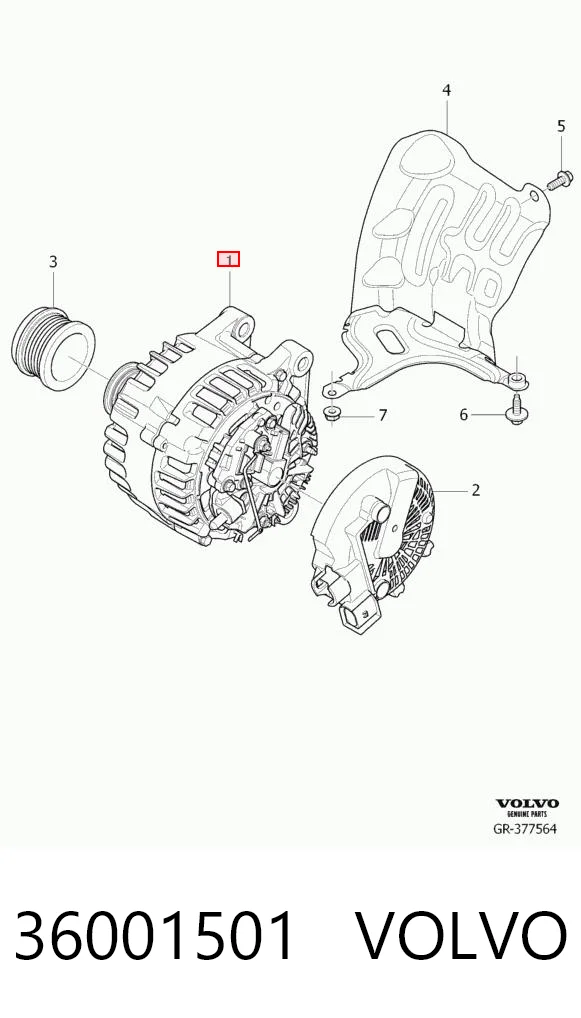 36001501 Volvo Alternador de coche