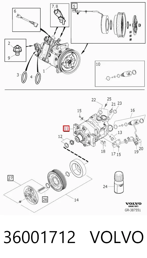 36001712 Volvo Compresor climatizador