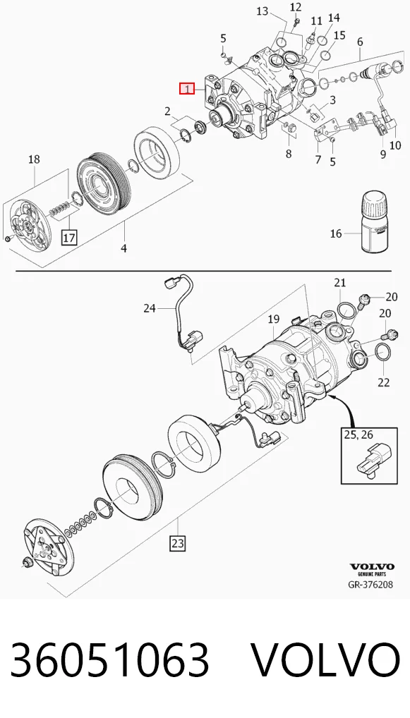 36051063 Volvo Compresor climatizador
