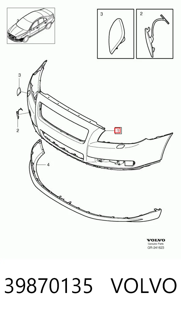 Paragolpes para Volvo S80 AS, AR